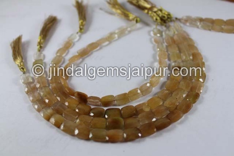 Camel Rutile Faceted Chicklet Shape Beads